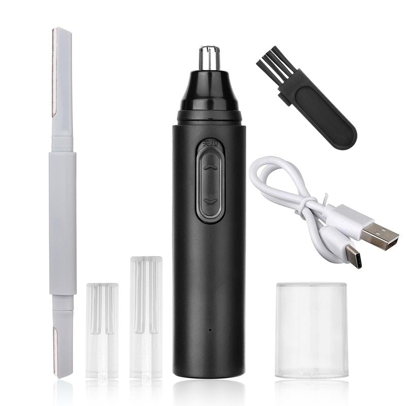 Yunmiss Nose Hair Trimmer for Women Men,Painless Rechargeable Ear Hair Trimmer Clipper,Portable Facial Hair Removal and Eyebrow Razor for Travel (Black)
