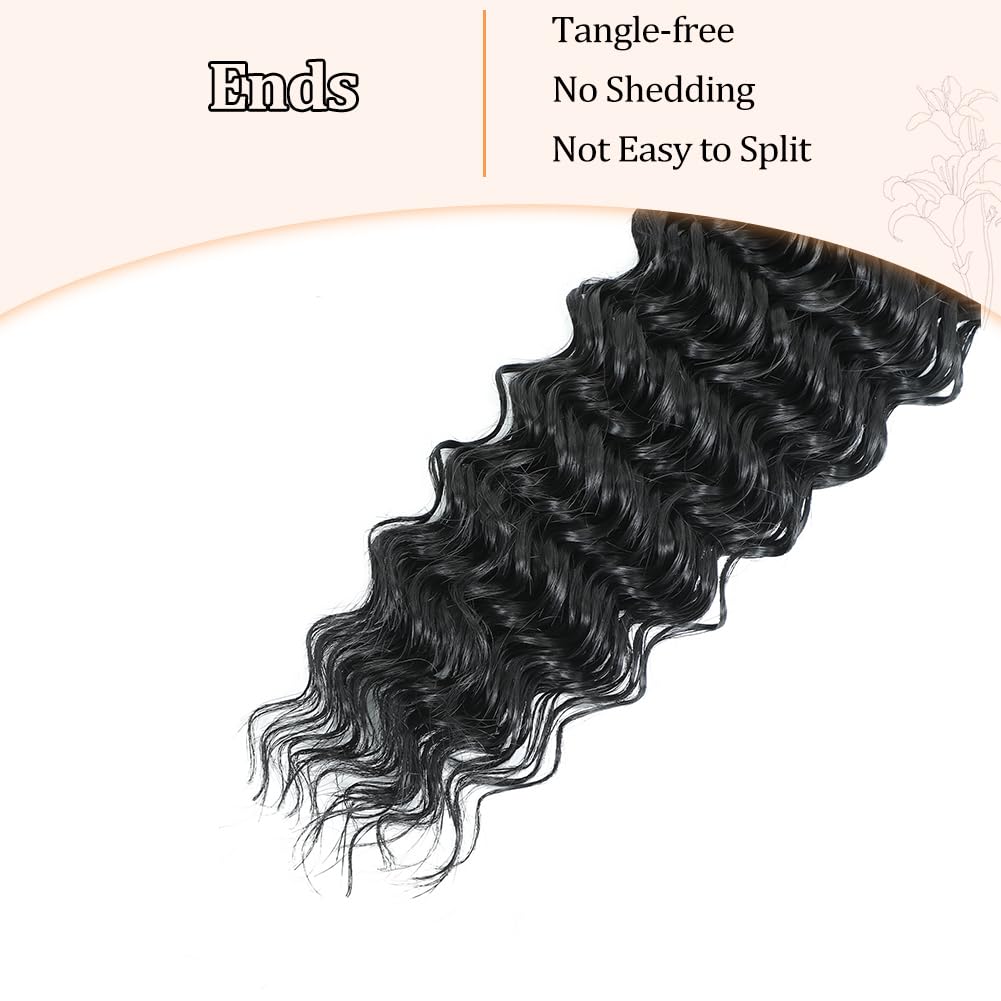 Ajsowju Feather Crochet Hair for Black Women, 18 Inch 50 Strands, 1B