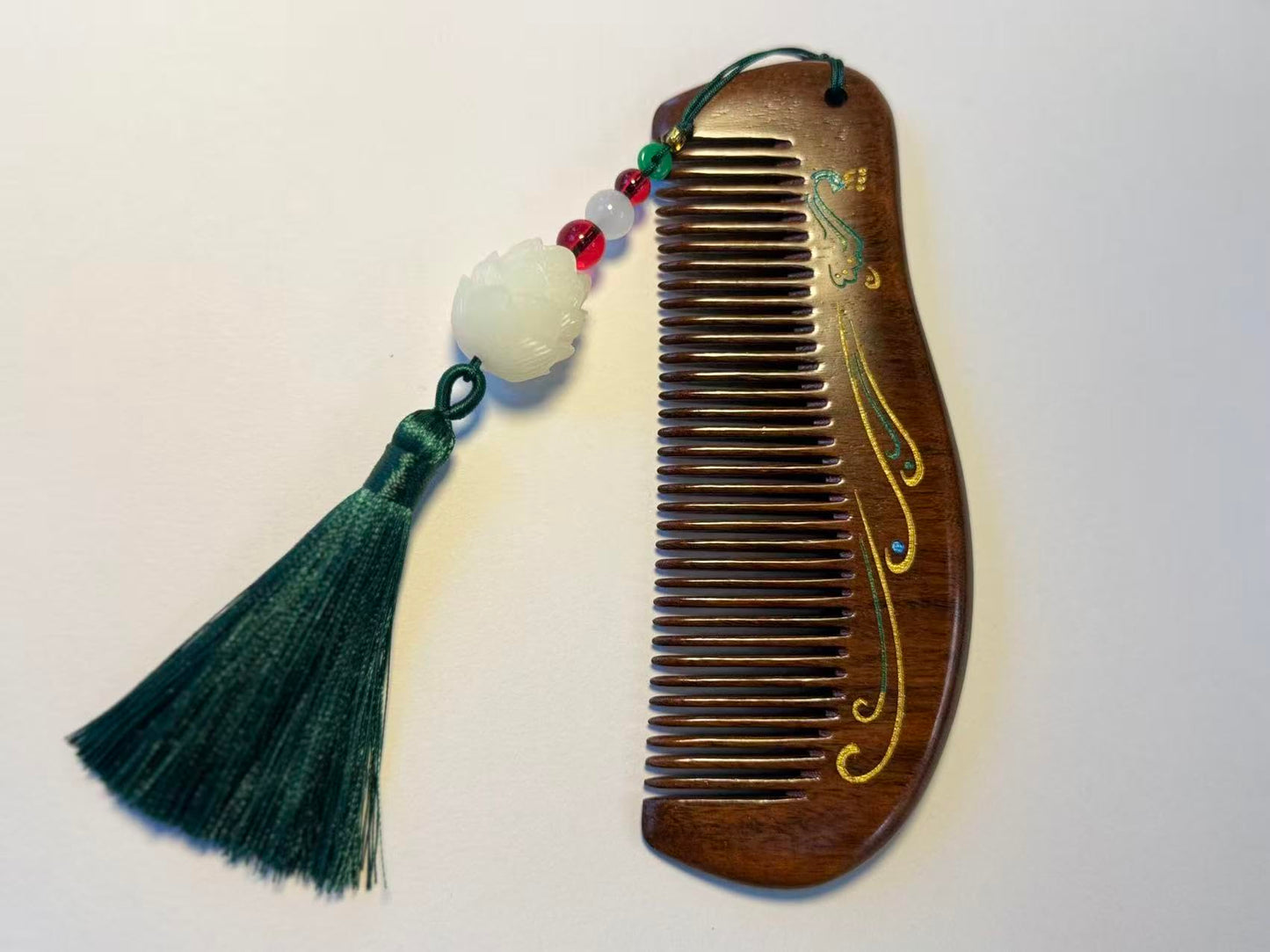 Handmade wooden hair comb, natural sandalwood comb, anti-static wooden combs, with sandalwood fragrance, good for hair growth, suitable for ladies and girls. (moon comb)