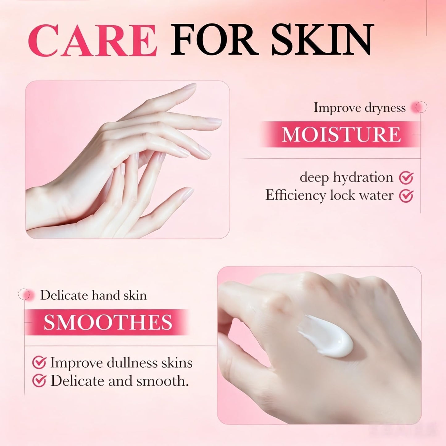 Strawberry Hand Cream 3 Pack, Travel Size Hand Lotion for Dry Cracked Hands, Moisturizing Hand Cream Gift Set with Sodium Hyaluronate & Strawberry Extract, Deep Hydration, Non-Greasy, 30g × 3