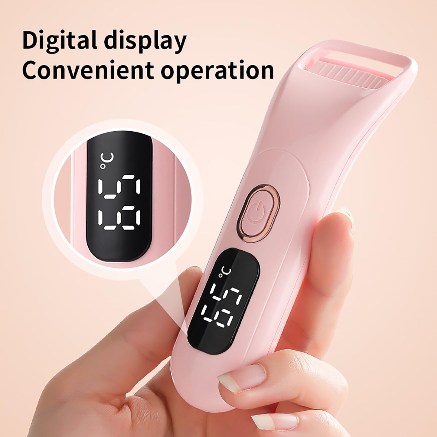 Heated Eyelash Curlers, Rechargeable Electric Eyelash Curler with Dual-Arc Design & 3 Adjustable Temperature - Safe Gentle Heated Lash Curler for Natural Curl Perfect Fit for Women(Pink B)
