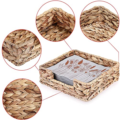 Natural Water Hyacinth Napkin Holder - Decorative Wicker Tray