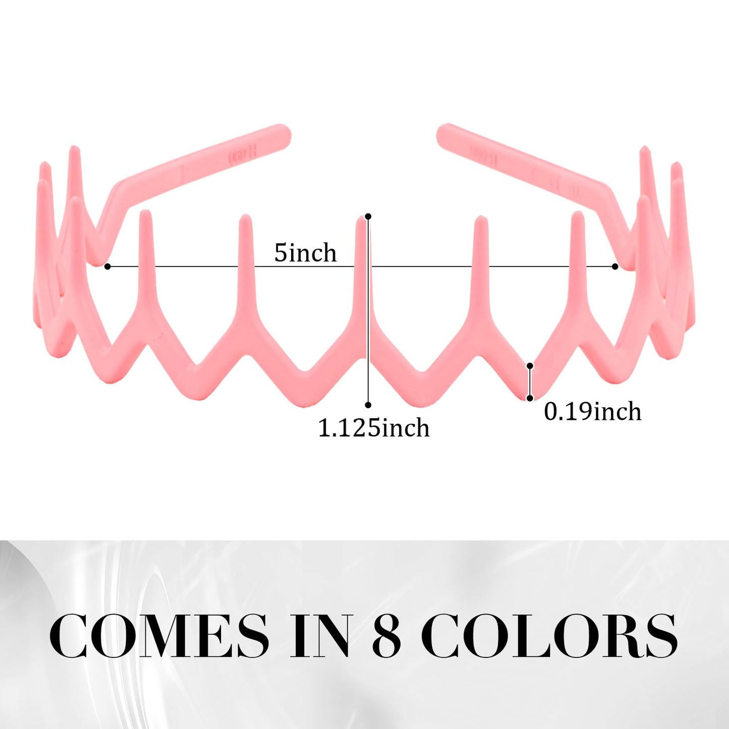 Canitor 8 Pieces Zig Zag Headbands Gifts for Women Teen Girls 90s Outfits Fashion Hair Accessories Trendy Zigzag Hair Bands for Women's Hair Thin Wave Teeth Comb Head Bands