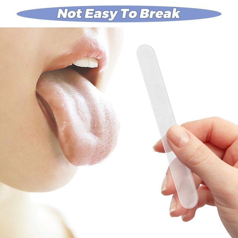 POPETPOP 25 Pack Tongue Depressors, Sturdy Plastic Tongue Scrapers for Oral Cavity Diagnostic, Reusable Flavored Depressors with Smooth Edge for Medical Laboratory Use (Clear)