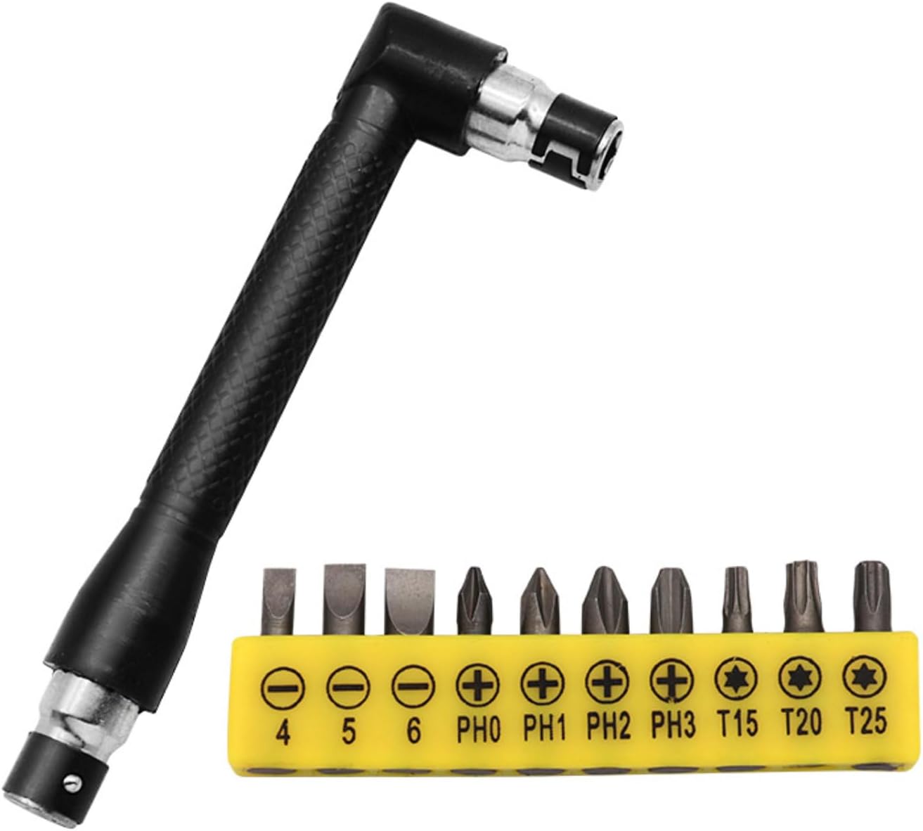 Stubby Drive Socket Wrench - 1/4 Inch Right Angle Screwdriver for Tight Spaces