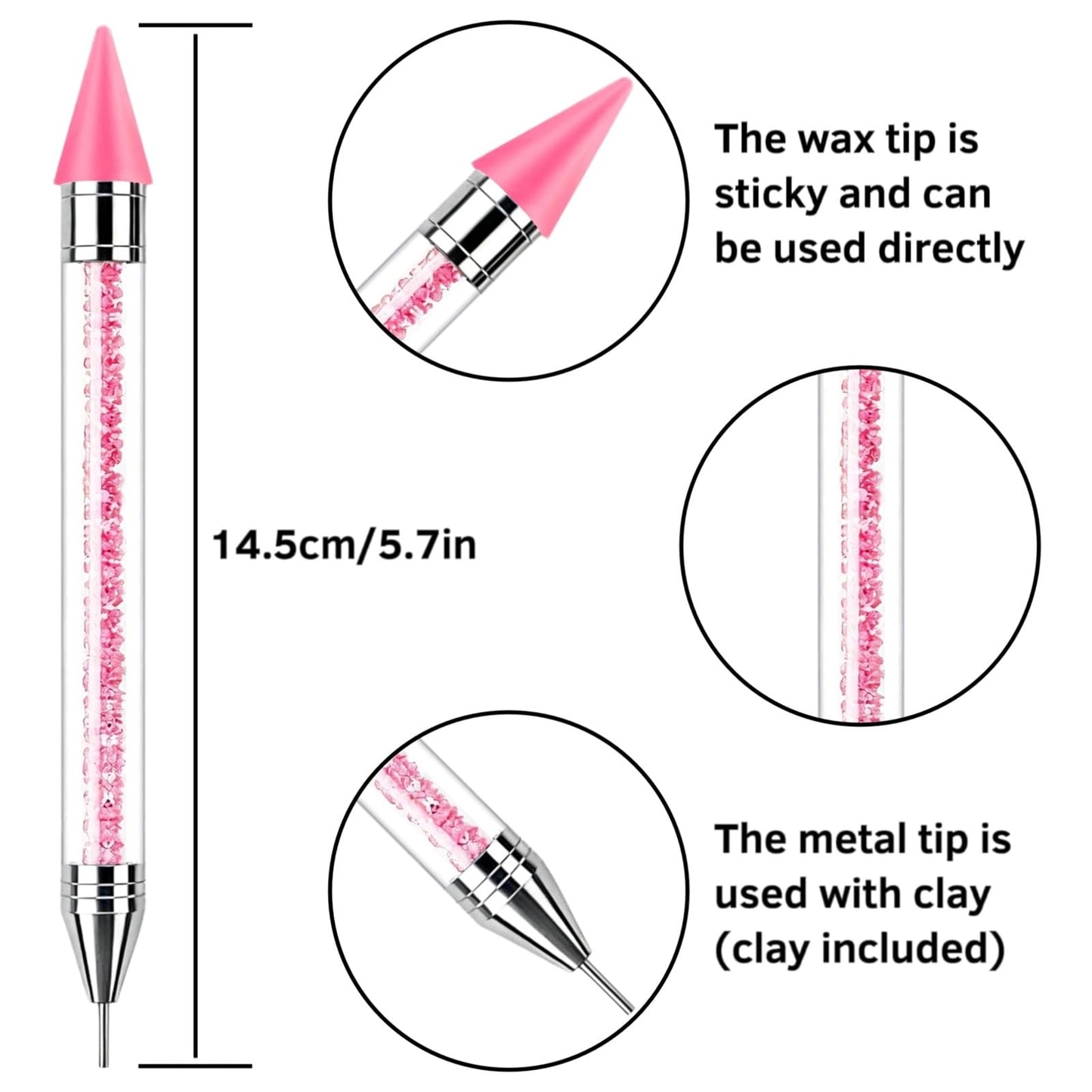 Rhinestone Picker Tool, 2 Pack Rhinestone Pen Bedazzling Pen with Tray