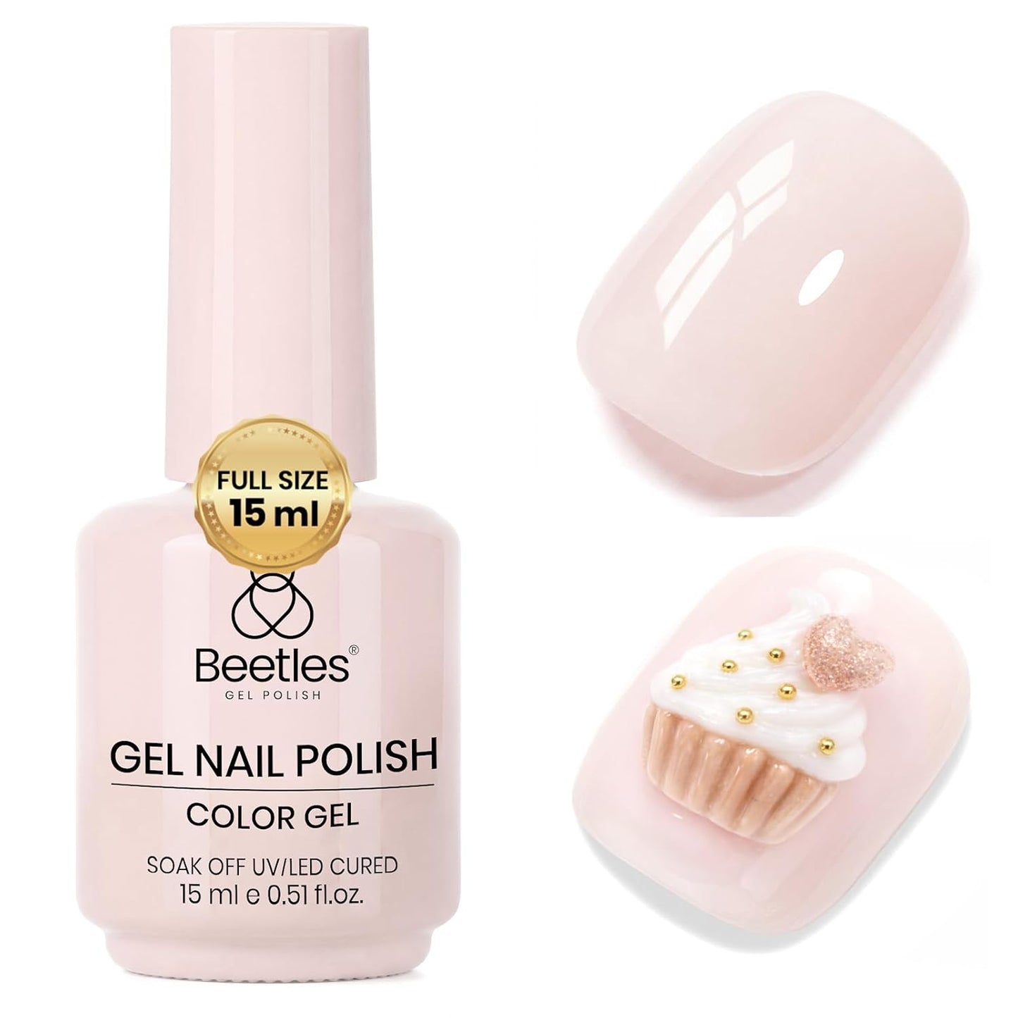 Beetles Mauve Gel Nail Polish - Dusty Rose Pink Purple UV Soak Off | 15ml Long Lasting Glossy Finish for Salon & Home