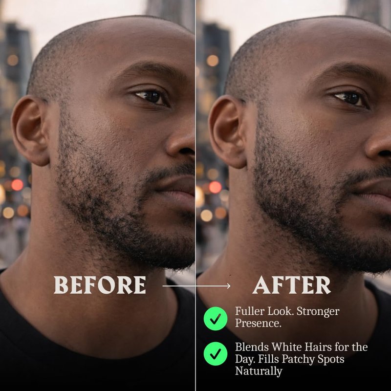 Viking Beard Pen - Jet Black Temporary Beard Dye Pencil | Waterproof, Long-Lasting Touch-Up Tool