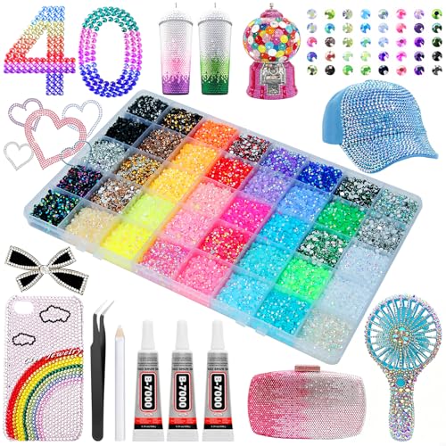 Deyushi 40,000Pcs Rhinestone Bedazzling Kit for Crafts & Clothing