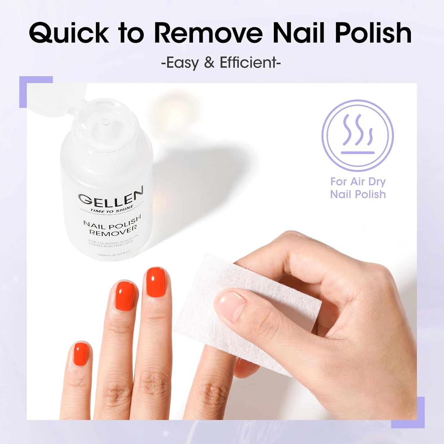 Non Acetone Nail Polish Remover - Quick Dry Formula, Gentle Pump | 6.09 Fl Oz