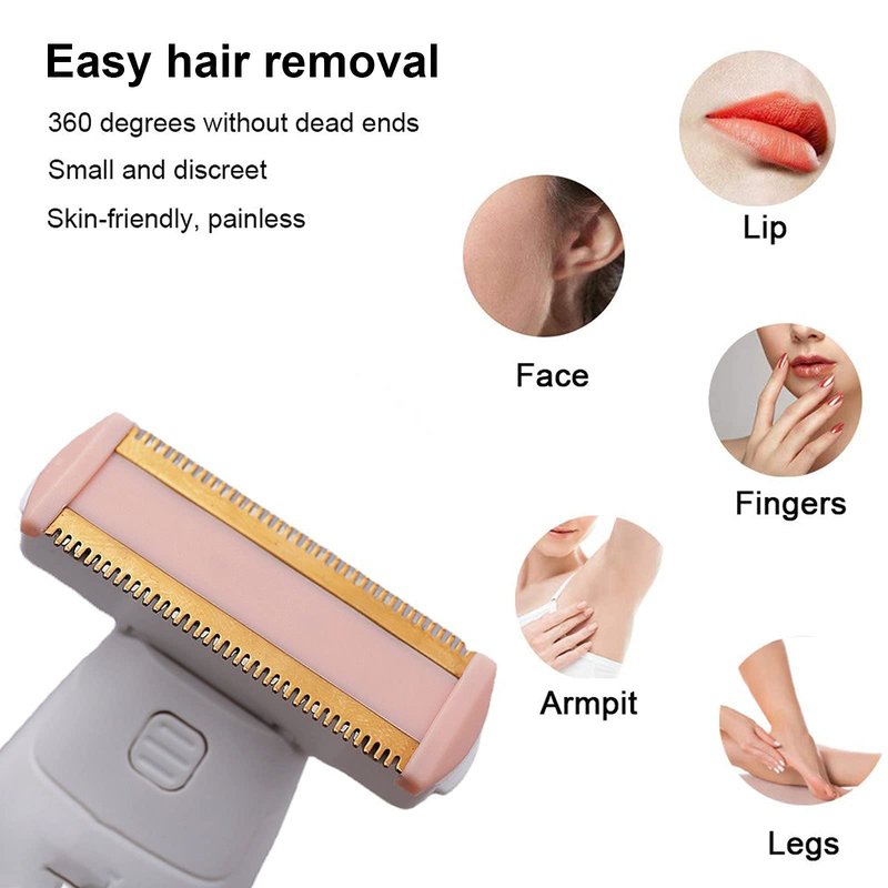 6PCS LinMei Razor Replacement Heads Compatible for Finishing Touch Flawless Body Rechargeable Ladies Shaver and Trimmer with 2 Cleaning Brush