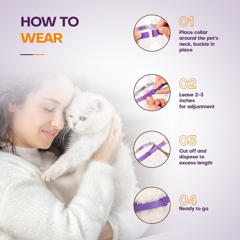 Calming Collar for Cats with Pheromone 4 Pack Cat Calming Collars to Reduce Anxiety & Scratching 30 Days Long-Lasting, Waterproof Cat Calming Collar for Indoor & Outdoor Adjustable Cat Calm Collars