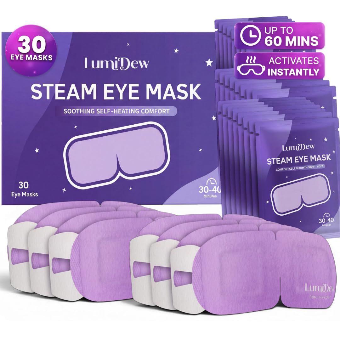 Self-Heating Steam Eye Mask - Warm Compress for Dry Eye Relief | 16 Pack, Unscented Spa Essentials
