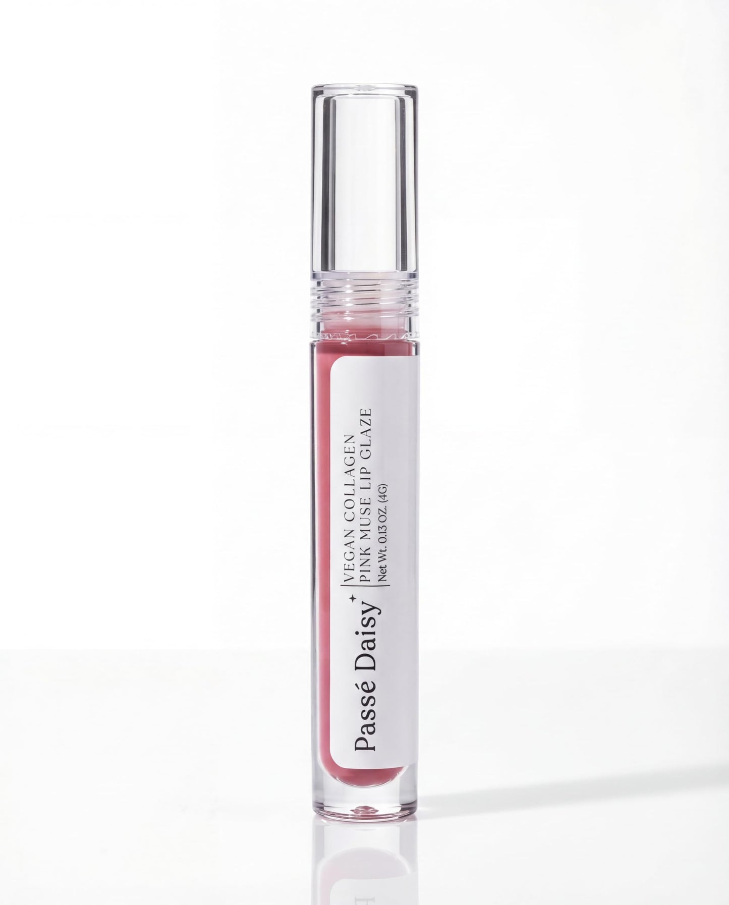 Passé Daisy Vegan Collagen Lip Glaze Balm, Pink Muse Lip Glaze, Full-Size Silky Sheer Lip Gloss For a Fuller Look, For Hydrating Shine, Sulfate Free, Paraben Free, Natural Oils