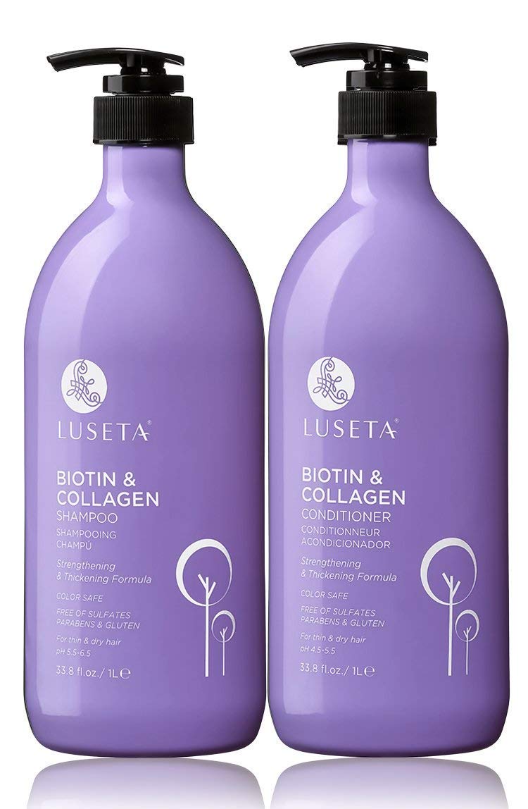 Luseta Deep Hydrating Hyaluronic Acid Shampoo & Conditioner Set - Sulfate-Free Moisturizing Hair Care with Shea Butter & Avocado Oil | 2 x 16.9oz
