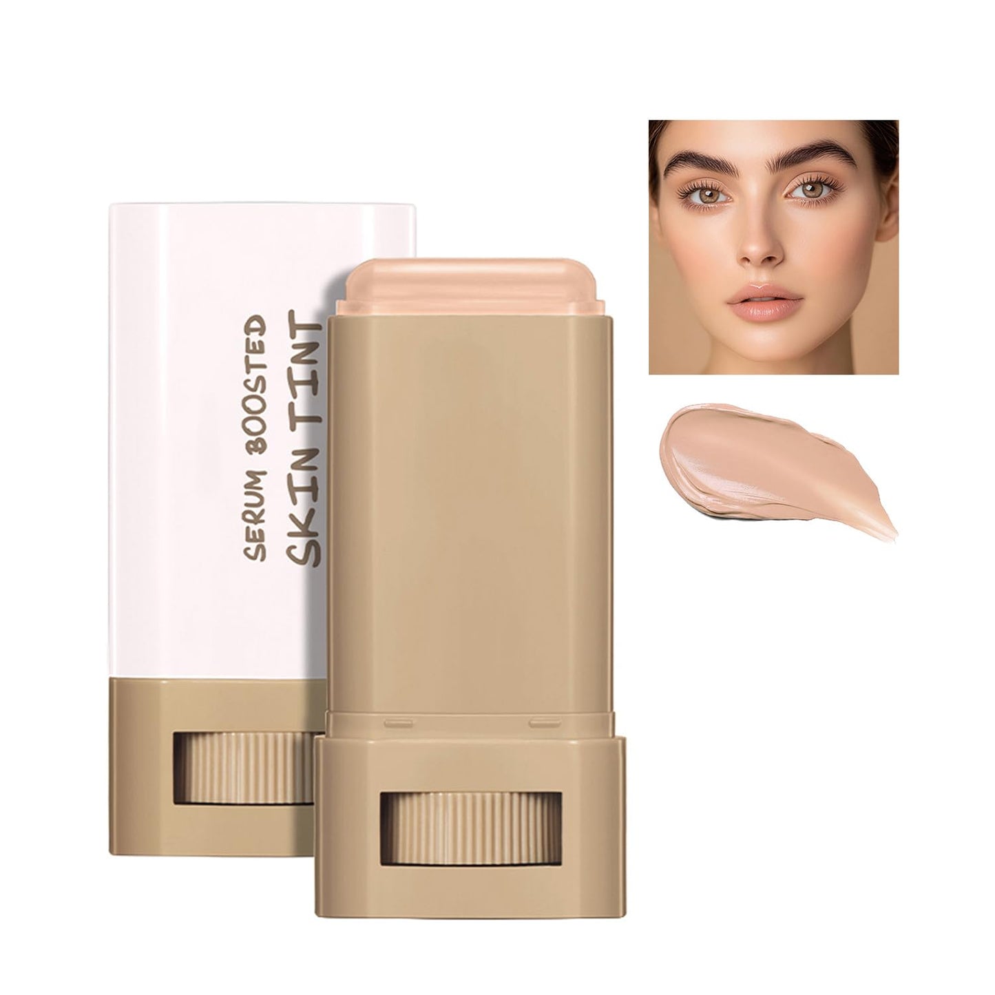 Skin Tint Foundation Stick | Full Coverage Beauty Balm with SPF & Dewy Finish - Shade #03