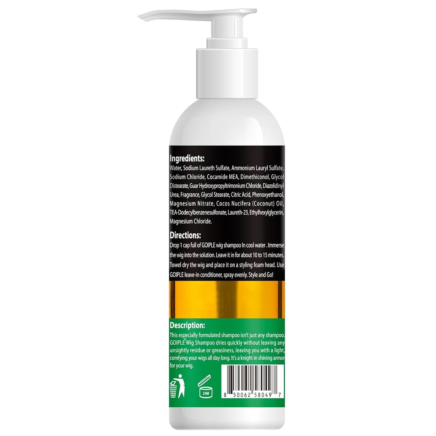 Wig Shampoo for Human & Synthetic Wigs - Detangle, Hydrate & Add Volume | Anti-Frizz Formula for Easy Combing