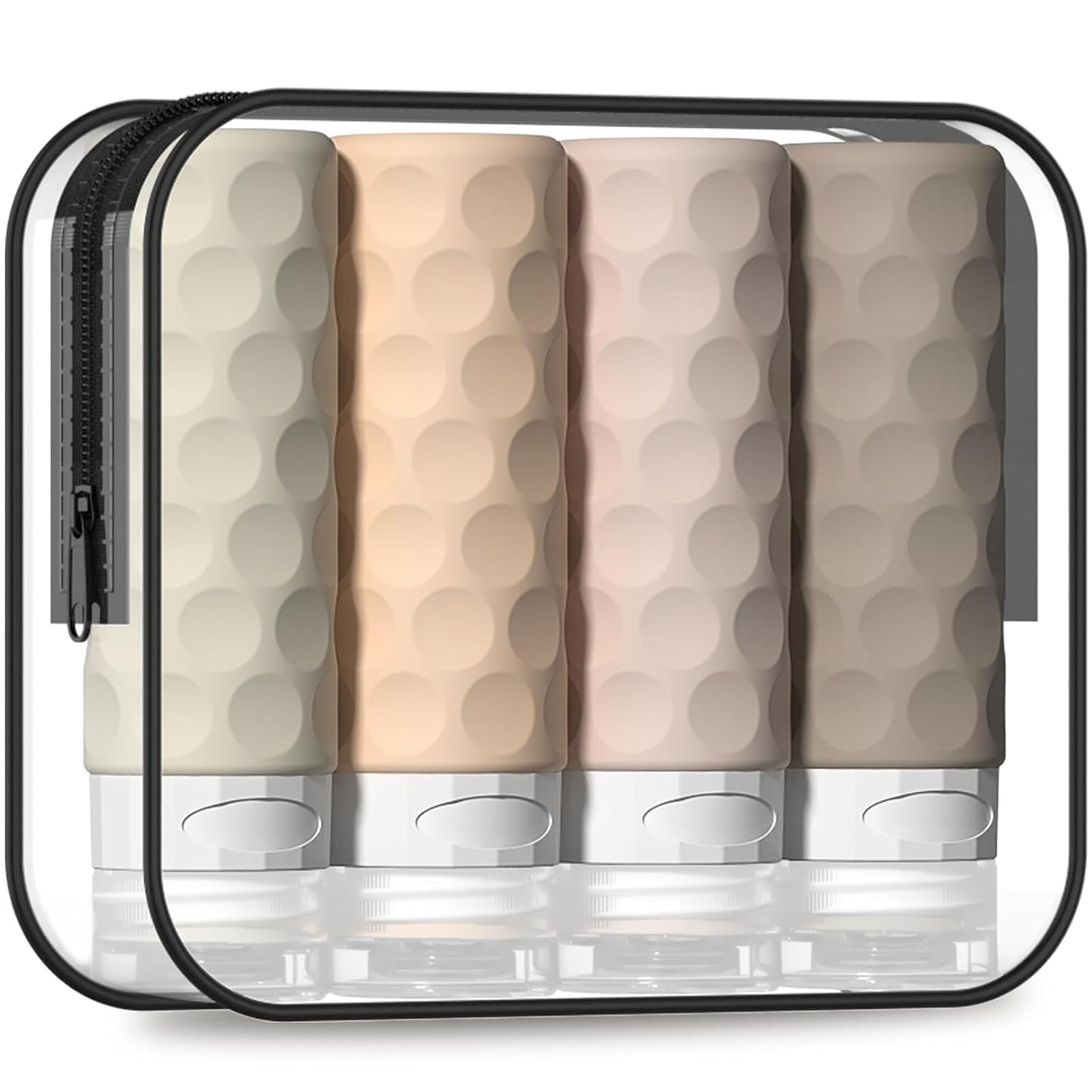 Travel Bottles for Toiletries - 4PCS TSA Approved 3oz Silicone Containers | BPA Free, Leak Proof, Refillable