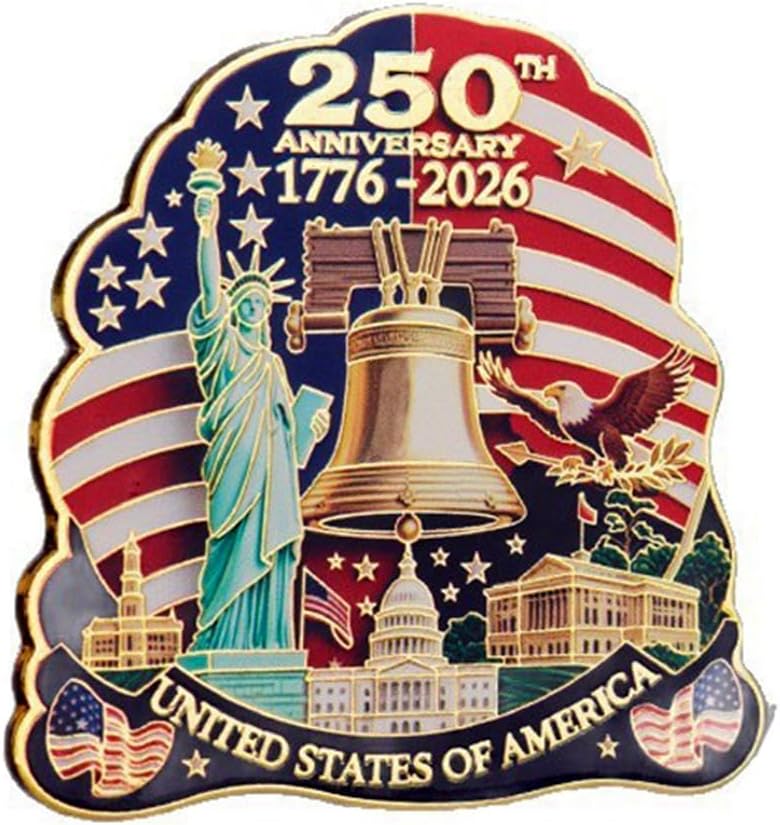 Statue of Liberty Refrigerator Sticker - 250th Anniversary American Flag Decal | Independence Day Decor