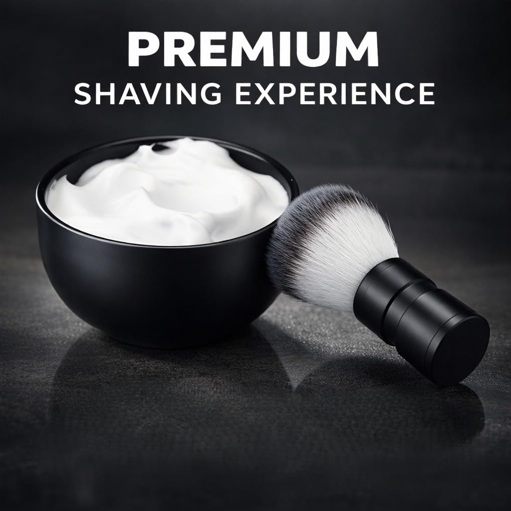 Men's Shaving & Grooming Set, Double Edge Safety Razor, Shaving Brush, Razor & Brush Stand,10 Blades, Shaving Bowl, Valentine Gift For Men, Gift for Fathers/Dads (Black).