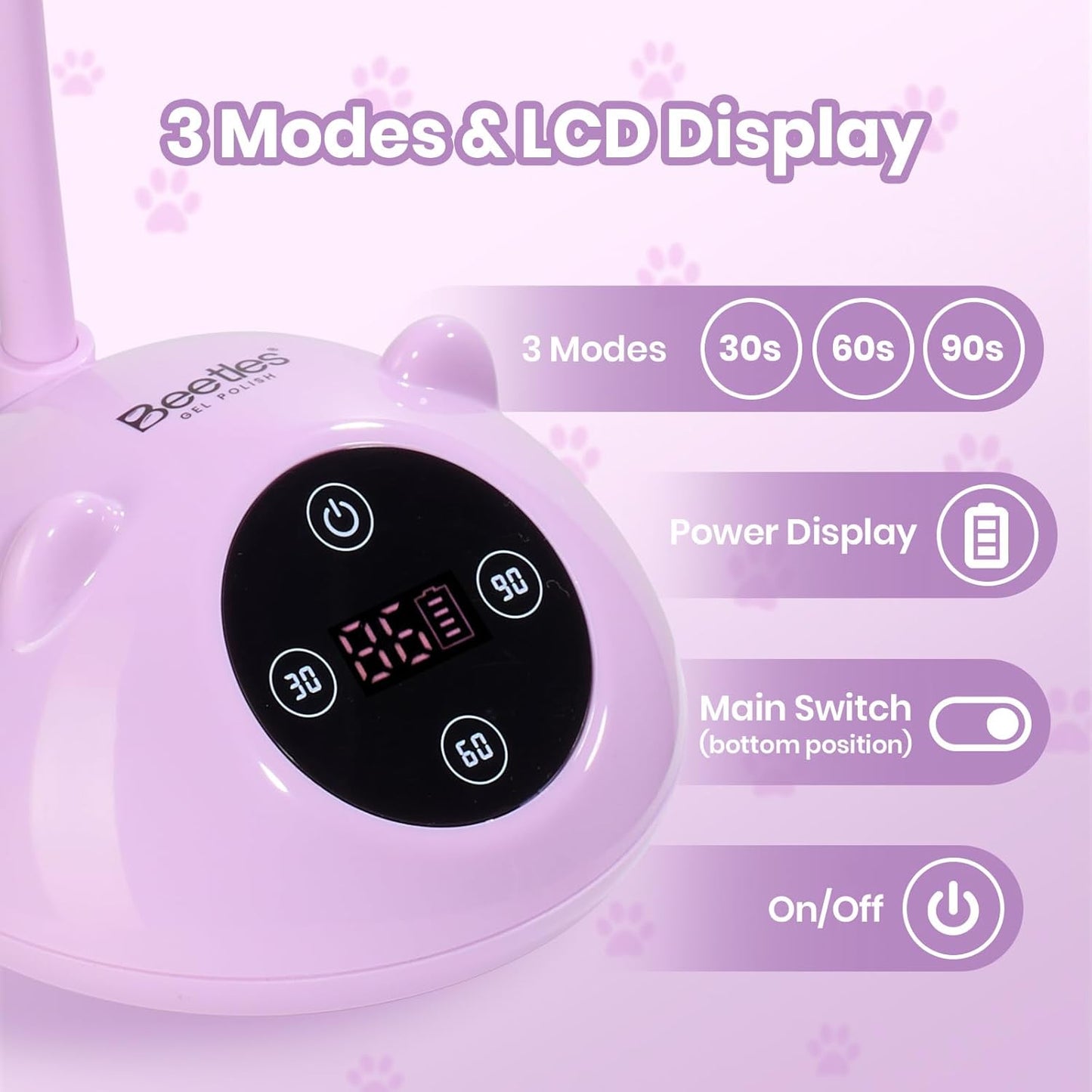 Beetles Gooseneck UV Nail Lamp - Mini LED Nail Light with 3 Timers & Smart Sensor | Cordless GrapePurr Design