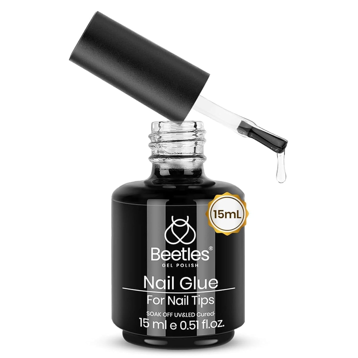 Beetles Gel Nail Kit - Medium Square Half Matte Gel Tips with Dehydrator & Primer | Easy DIY Acrylic Extension Set for Women