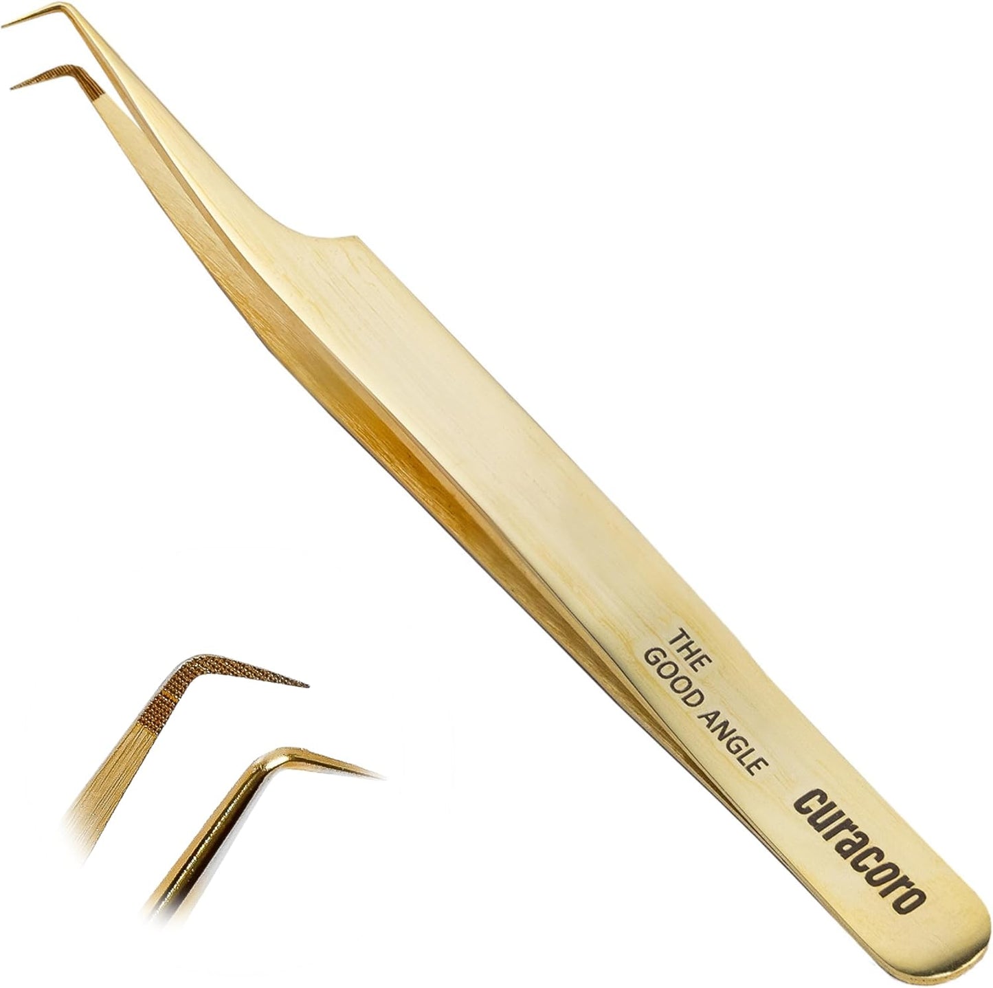 Curacoro Lash Tweezer - Precision Fiber Tip Grip for Eyelash Extensions | Multi-Shape Silver Tweezers for Volume & Isolation