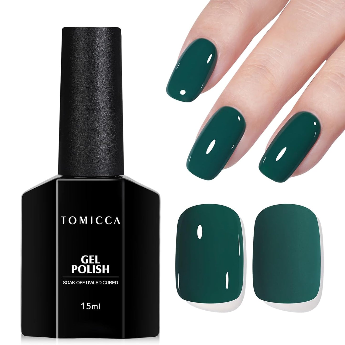 TOMICCA Gel Nail Polish - Dark Orange Autumn Winter Color | Long Lasting High Gloss Soak Off UV LED for DIY Manicure