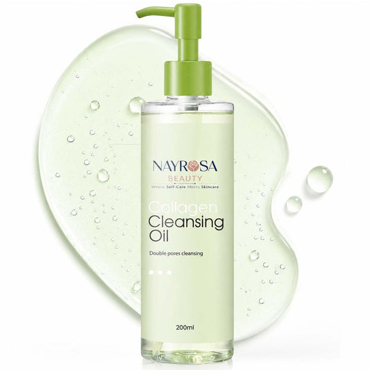Collagen Cleansing Oil for Face- Deep Pore Waterproof Makeup Remover Oil - Gentle Oil Cleanser for Face Pores & Blackheads - Hydrating Facial Cleansing Oil for All Skin Types- Korean Skincare 200ml