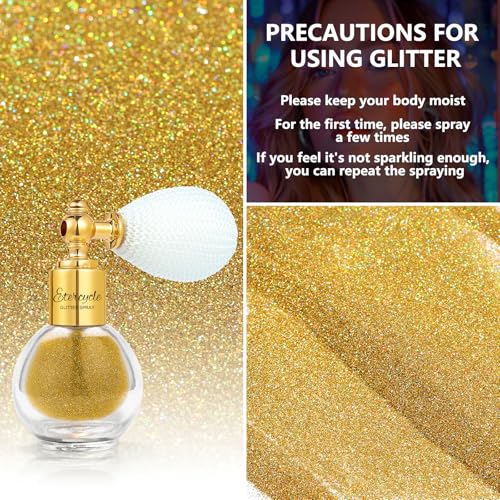 Etercycle Gold Glitter Spray for Face & Body - Fine Shimmer Powder