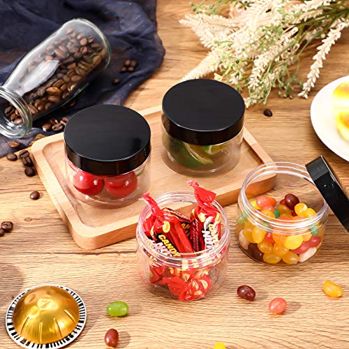 SATINIOR 36 Pack 1 oz Black Plastic Jars with Lids, Airtight Cosmetic Containers