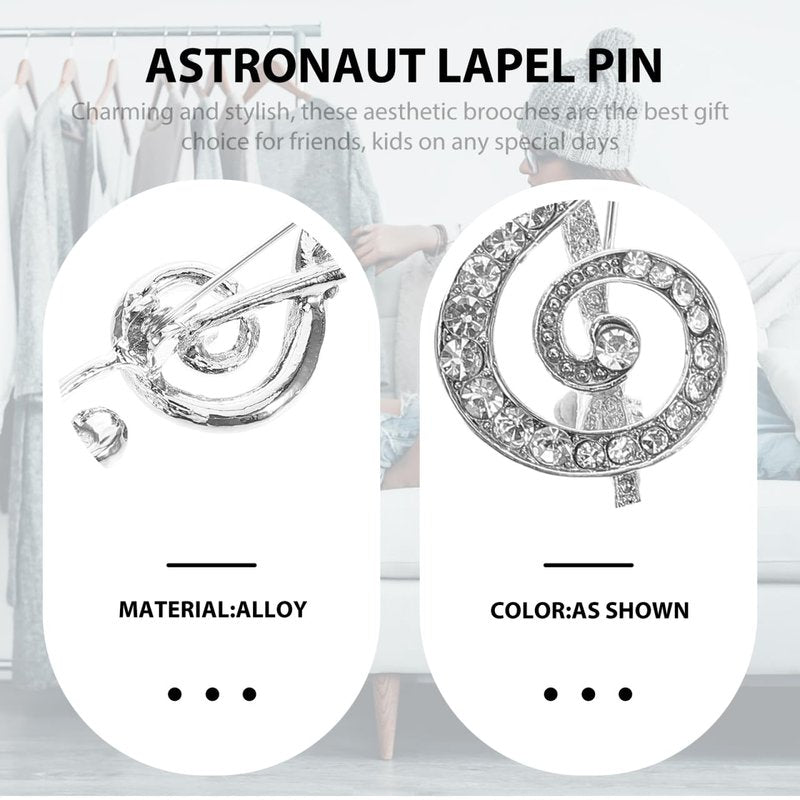NOLITOY Rhinestone Music Note Lapel Pin Unisex Fashion Brooch for Suits Shirts and Formal Events Musical Theme Accessory