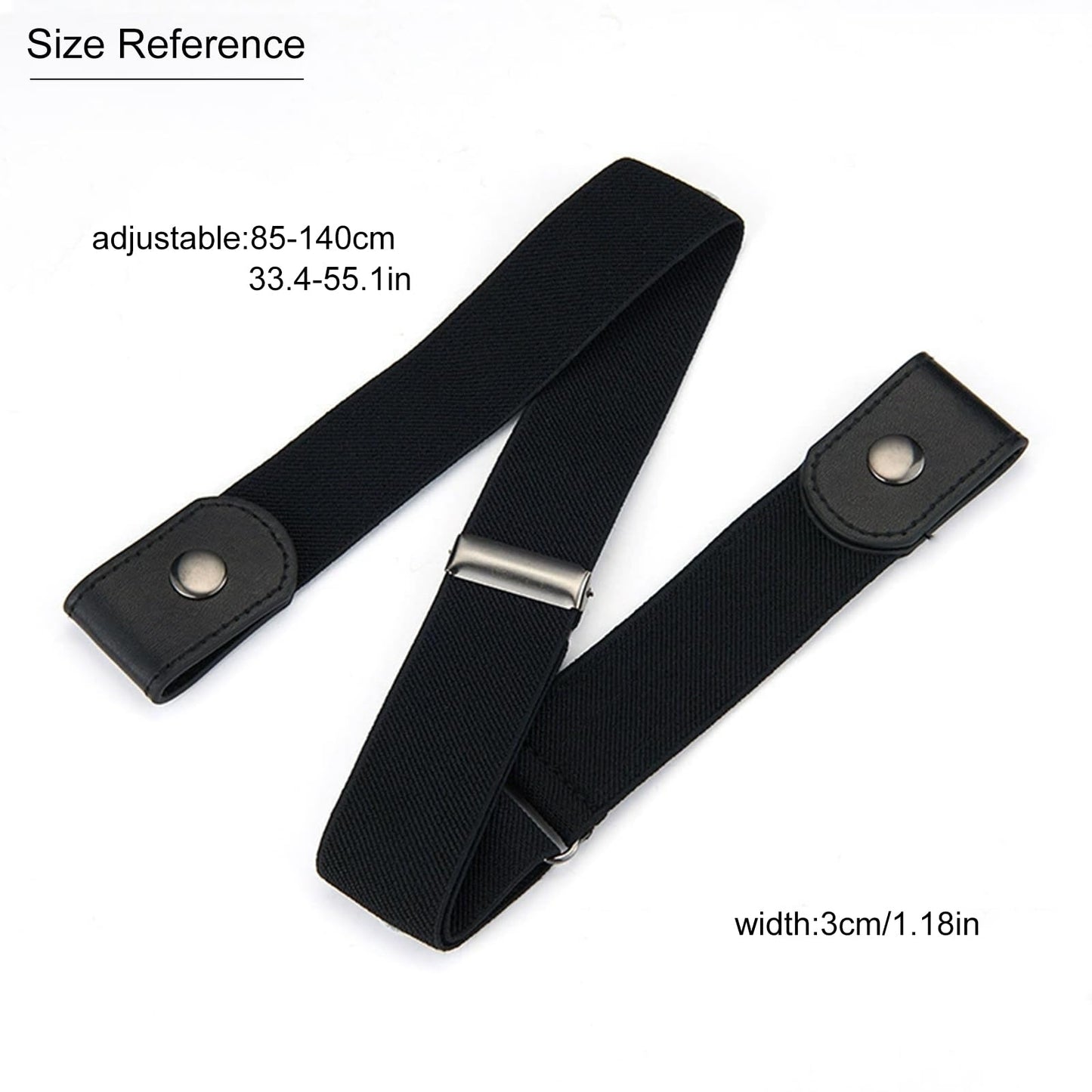 No-Buckle Stretch Invisible Belt for Men and Women – Elastic Belt for Jeans and Pants