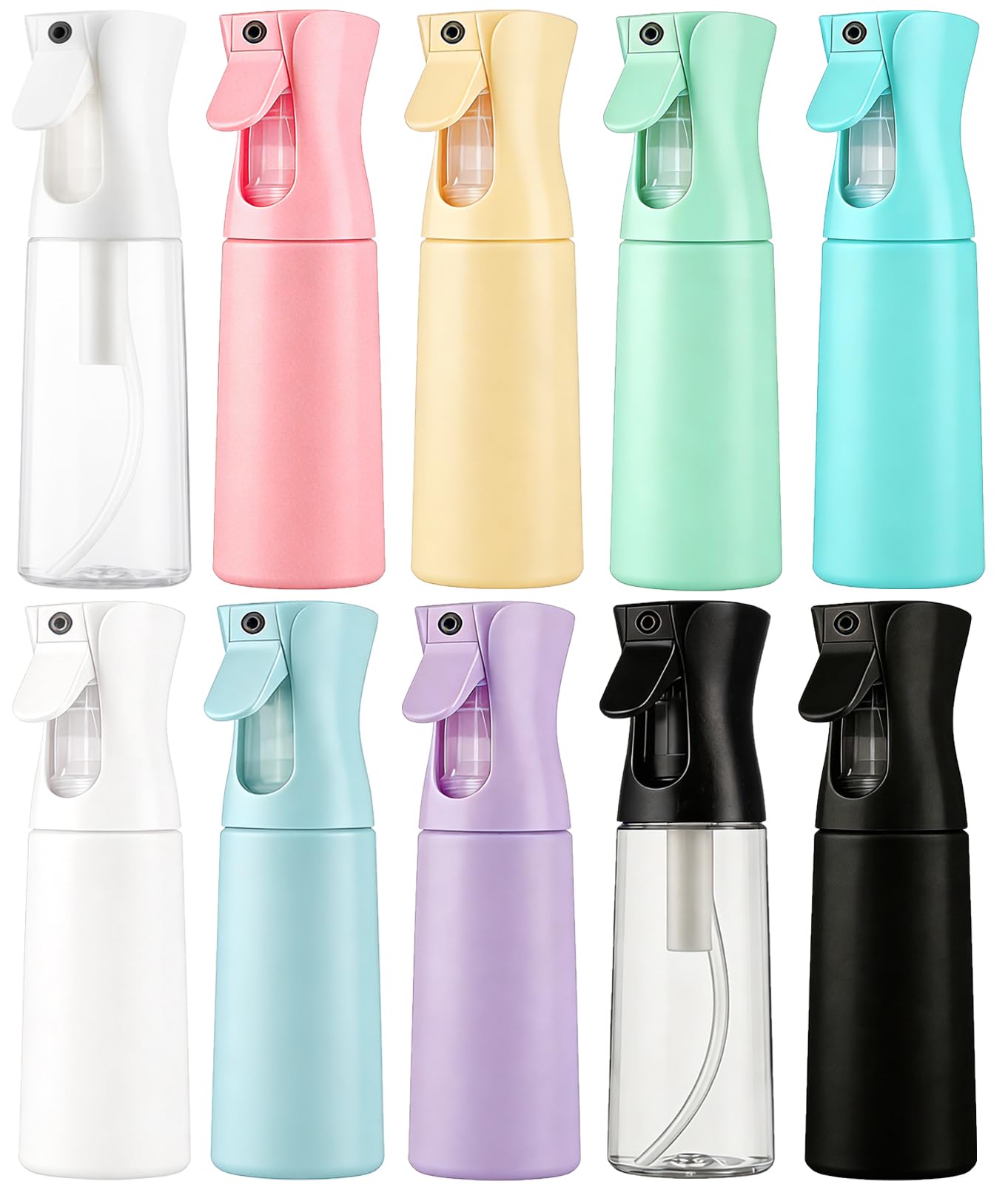 10 Packs 6.8Oz/200ML Spray Bottle For Hair – Ultra Fine Mist Sprayer, Continuous Mister Spray Bottle for Hairstyling, Cleaning, Plants, Pets, Barbers, Salons, Essential Oil Scents (Mix-6.8OZ)
