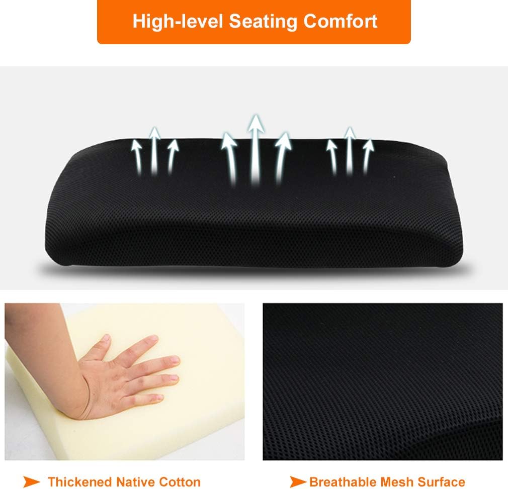 Ergonomic Office Chair - Mid-Back Swivel Desk Chair with Breathable Backrest & Lumbar Support | Adjustable Height | Black