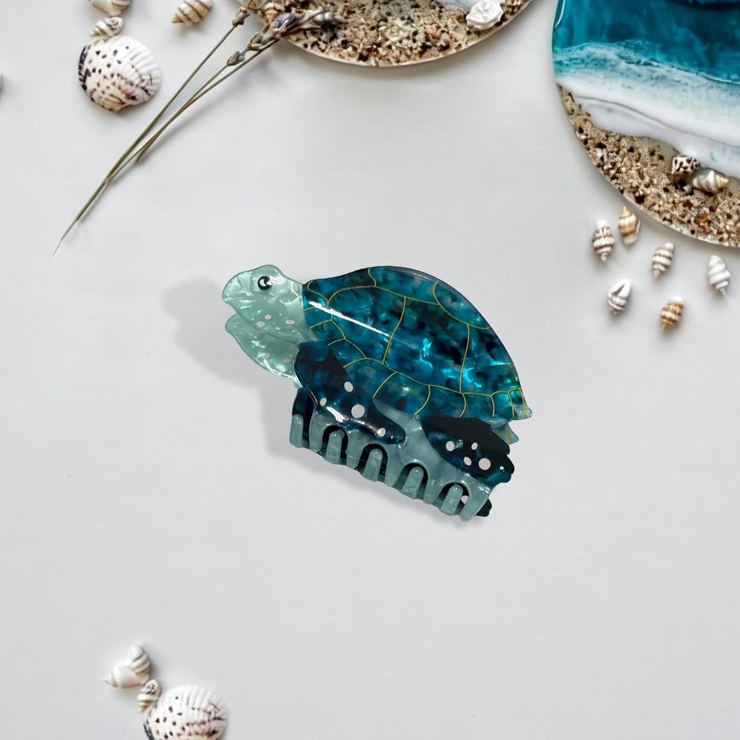 Green Sea Turtle Hair Clip - Fun Ocean Animal Claw Clip for Women | Perfect for Summer, Birthdays & Special Occasions