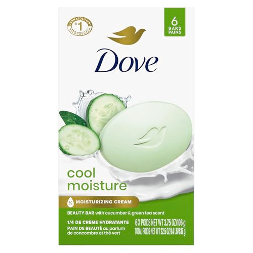 Dove Cool Moisture Beauty Bar Soap - Cucumber & Green Tea, 6 Bars