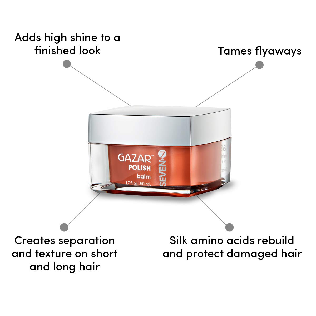 Rinzu Polish Shine Balm - Anti-Frizz Hair Gloss for Flyaways | Lightweight Silk Amino Acids, 1.7oz