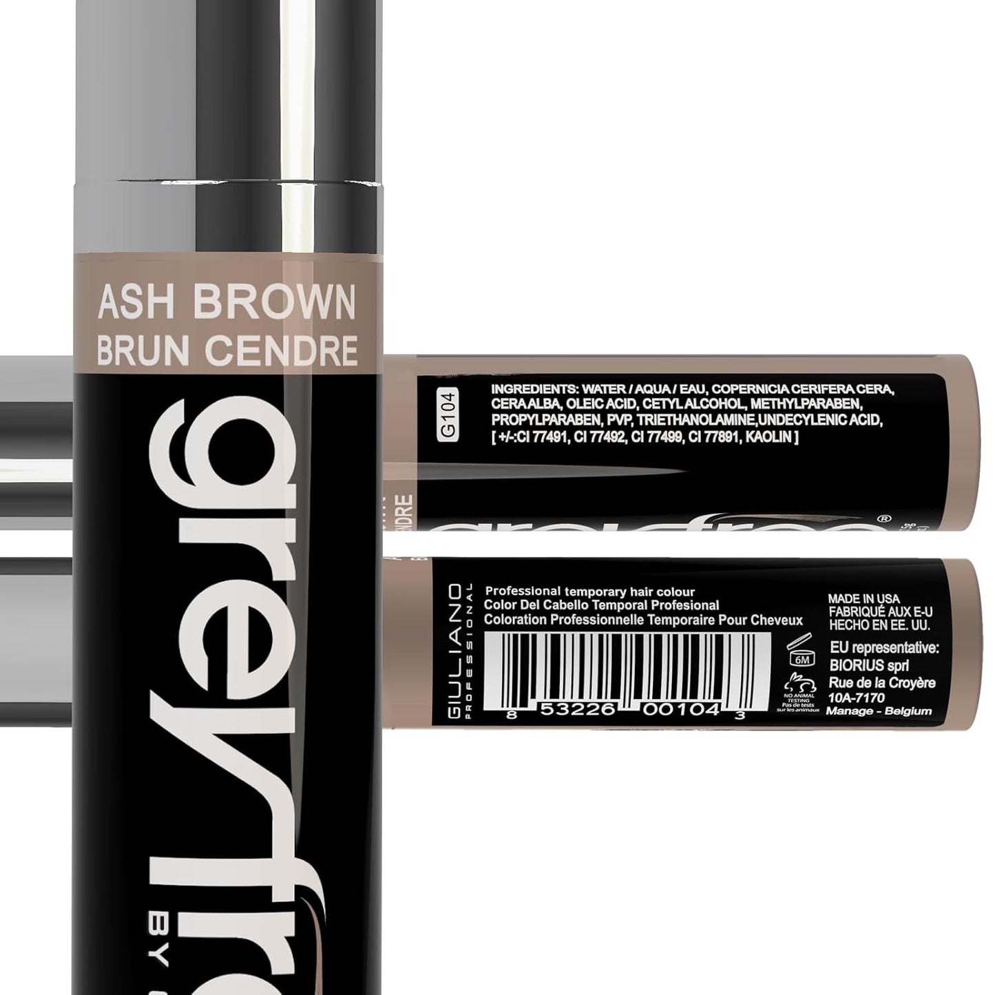 Hair Mascara Root Touch-Up for Gray Hair - Precision Concealer for Brows & Beard | Ash Brown