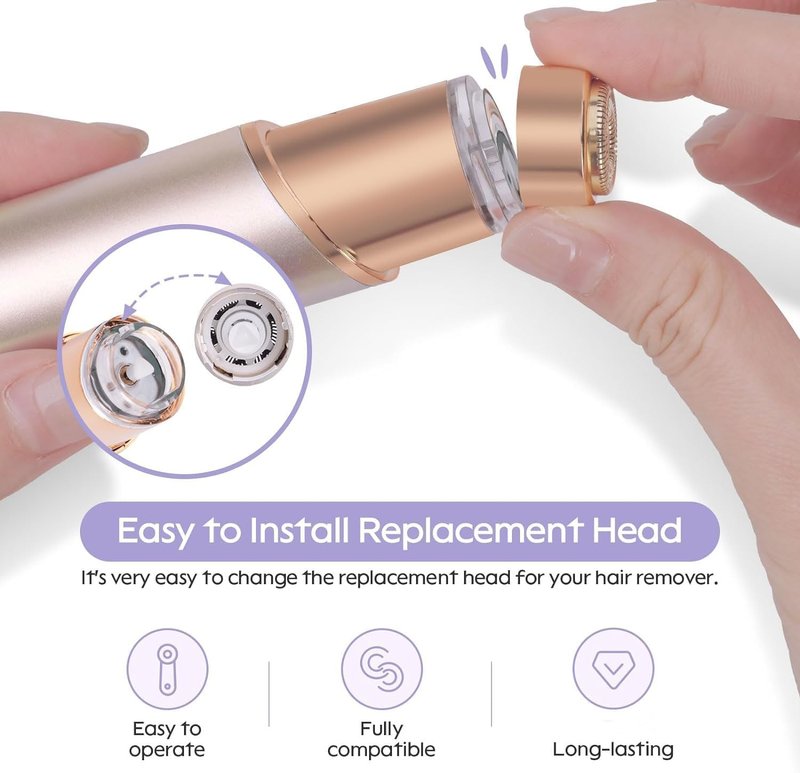 Replacement Heads for Flawless Replacement Heads,Generation 3 Replacement Head Compatible with New Finishing Touch Flawless Facial Hair Remover,Dual Blades for Flawless Replacement Head Gen 3,4Pcs.