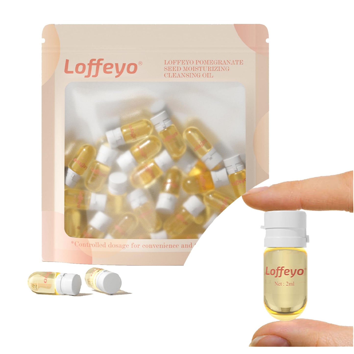 Loffeyo 20ct Single Use Cleansing Oil Packets TSA Travel Makeup Remover