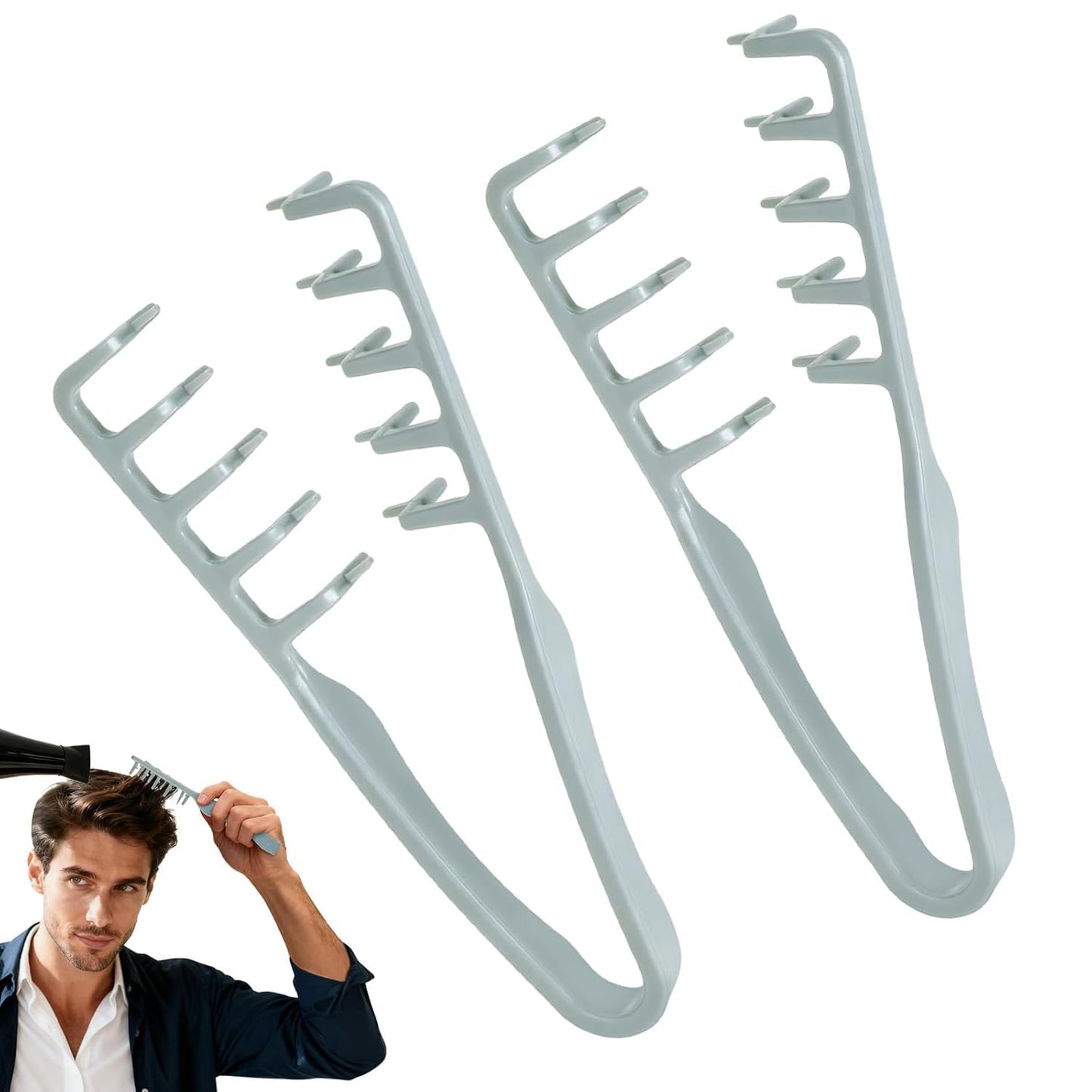 Volumizing Texture Comb - Wide-Tooth Styling Tool for Men & Women | Durable ABS Plastic, Textured Grip, Black