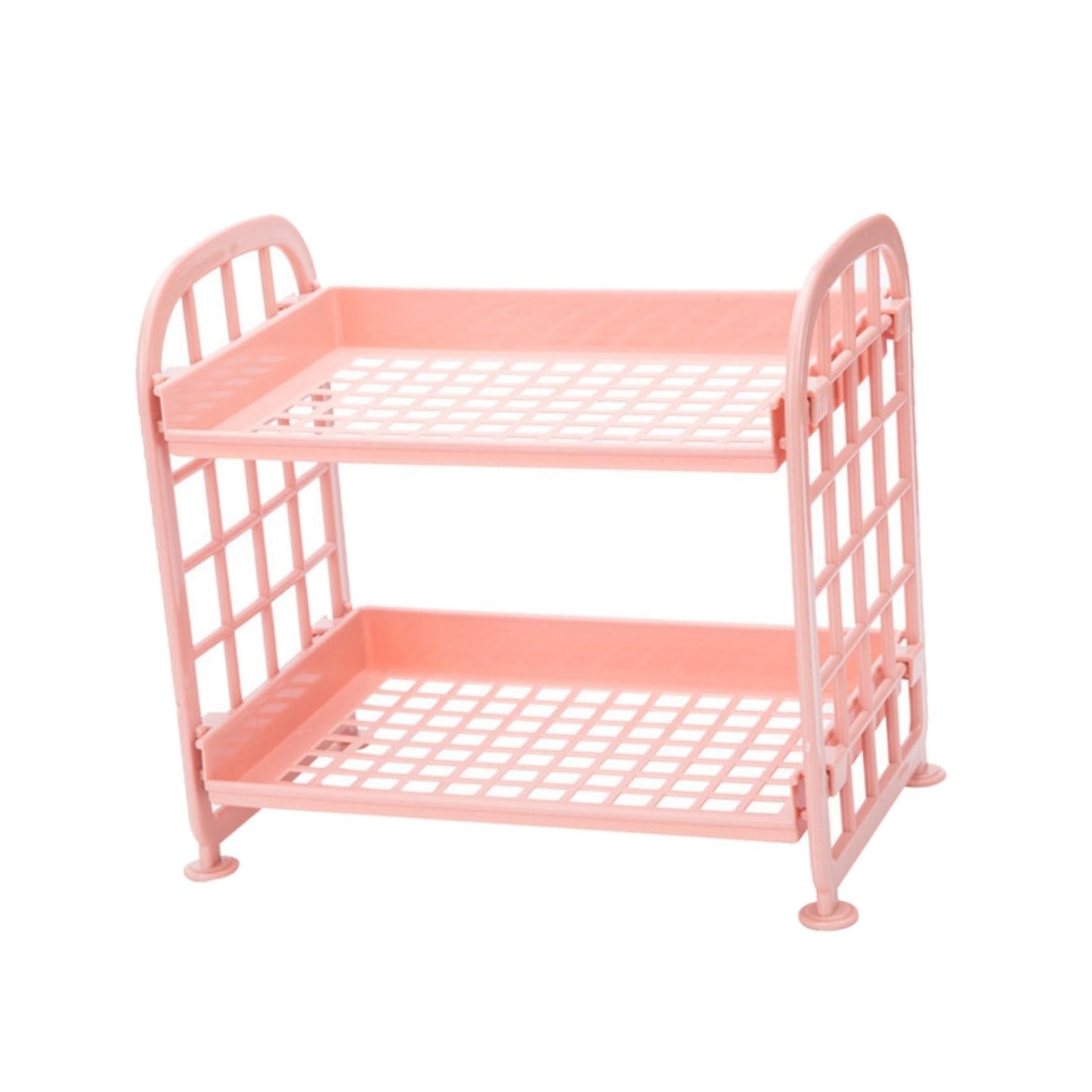 2 Layers Plastic Storage Rack Kitchen Storage Shelf Bathroom Organizer Countertop Rack Space-Saving Desktop Organizer for Home and Bathroom Use