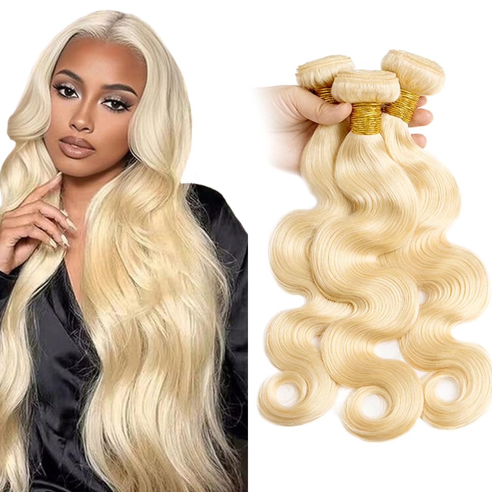 30 32 34 inch Blonde Bundles 300g 613 Body Wave Bundles Huma Hair Double Weft Soft Real 613 Blonde 3 Bundle Human Hair Extensions