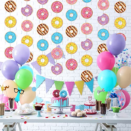 Donut Party Banners Kit - 12 Colorful Hanging Decorations