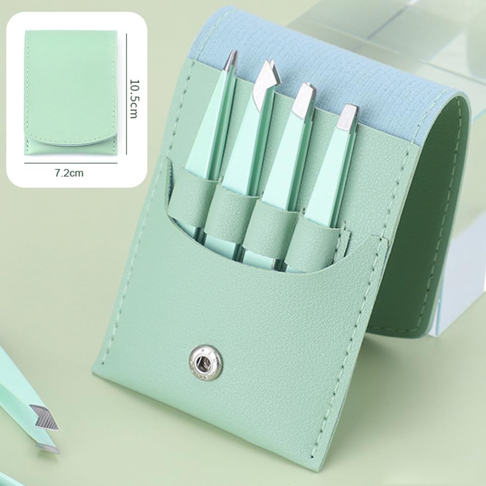 Stainless Steel Eyelash Clip Forceps -4Pcs Eyebrow Hair Removal Tweezers Stainless Steel Eyelash Clip Professional Lash Tweezer Set
