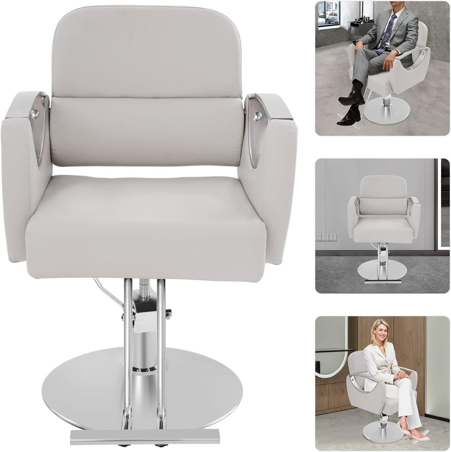 Salon Barber Chair - Hydraulic Pump & 360° Swivel | Adjustable Height Styling Chair for Barbershop & Home, 440Lbs Capacity