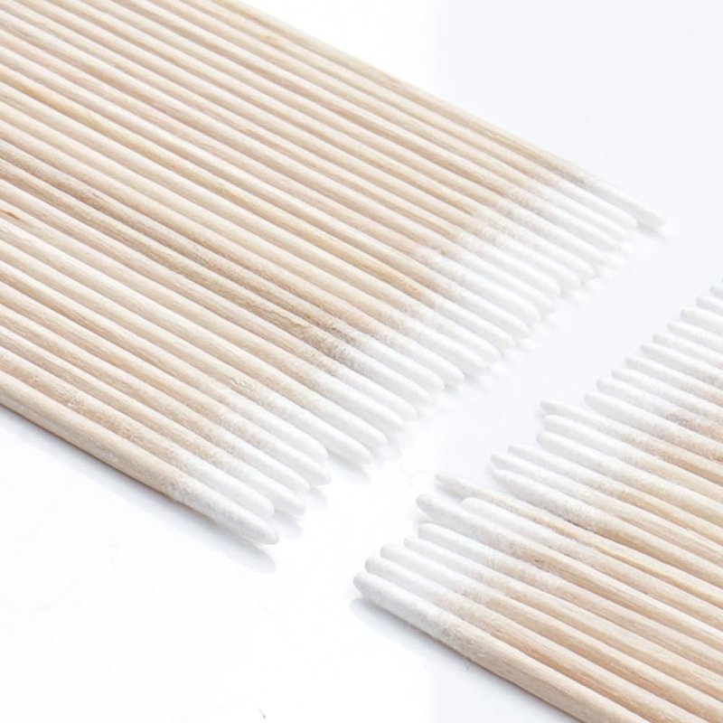 Double Pointed Tip Cotton Swabs - 100 Pcs 7cm Wooden Sticks for Makeup, Eyebrow, Nail Polish