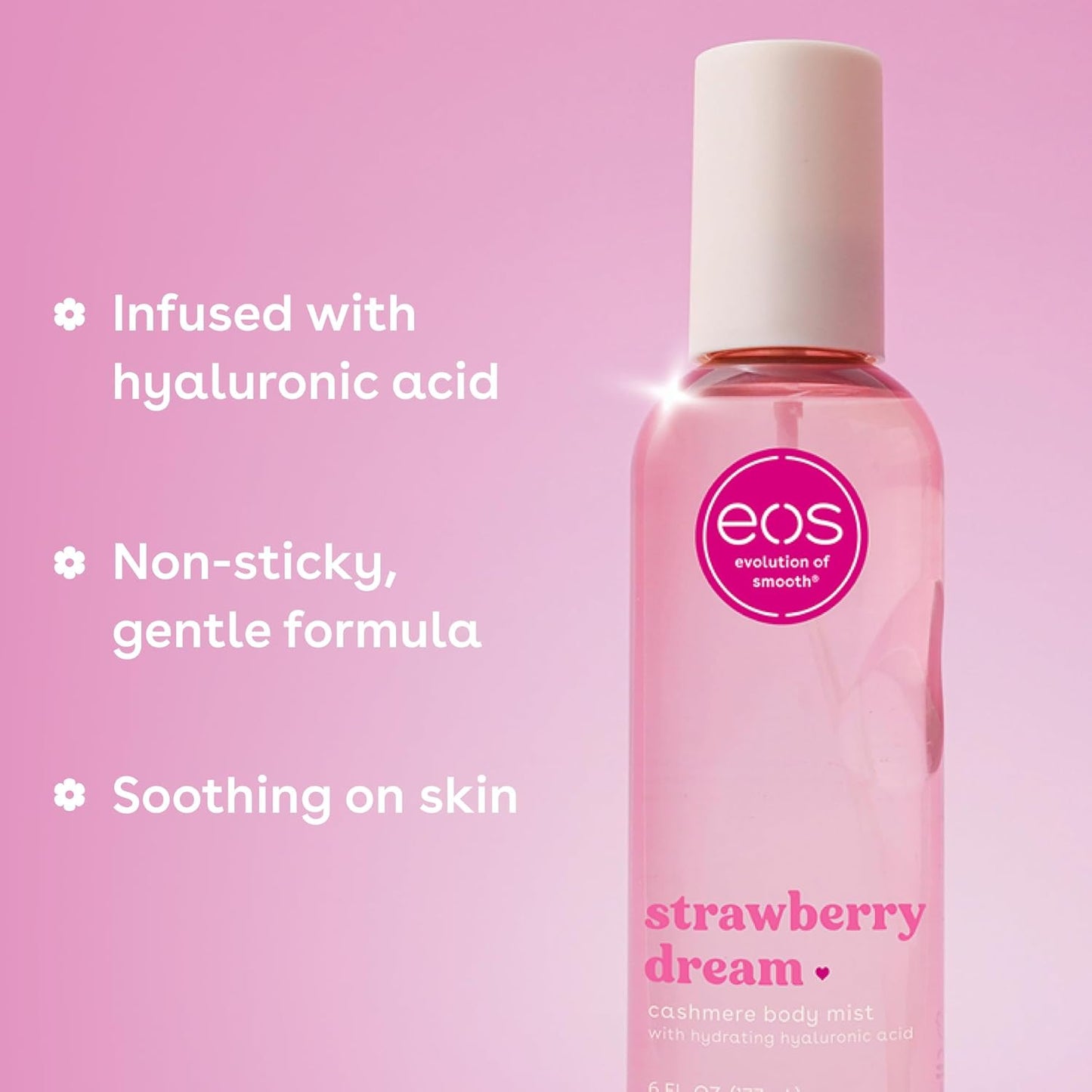 Cashmere Body Mist - Strawberry Dream Scented Spray for Women | Moisturizing Hair Mist with Hyaluronic Acid, 6 fl oz