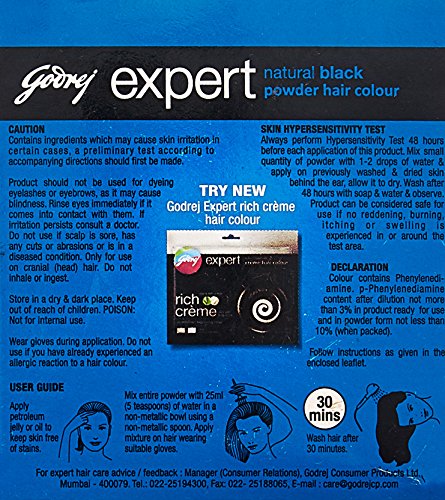 Godrej Natural Black Expert Powder Hair Color - 30g Ammonia Free